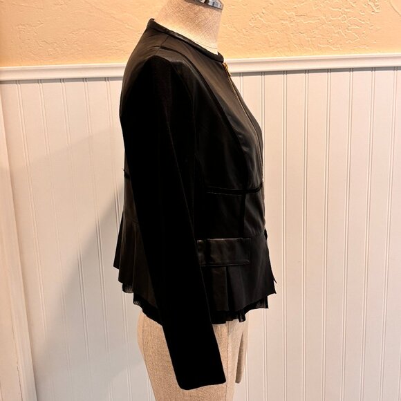 Chico's Faux Leather Jacket Size 0 Petite - Picture 4 of 12
